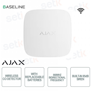 Ajax FireProtect 2 RB Bianco – Rilevatore Monossido di Carbonio CO Wireless Jeweller