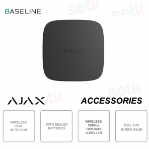 Ajax FireProtect 2 SB Black – Wireless Fire Detector with Jeweler Heat Sensor