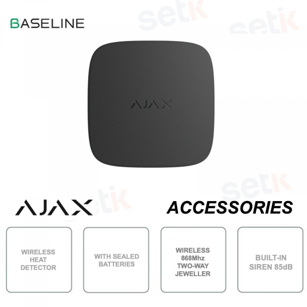Ajax FireProtect 2 SB Black – Wireless Fire Detector with Jeweler Heat Sensor