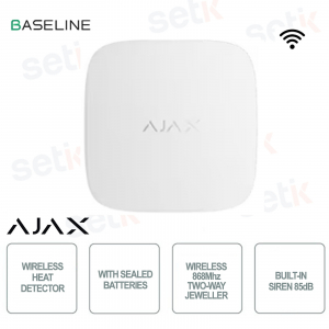 Détecteur de fumée sans fil Ajax FireProtect 2 SB Blanc avec capteur de chaleur pour bijoutiers