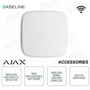 Ajax FireProtect 2 AC White – Jeweler Heat and Carbon Monoxide Detector