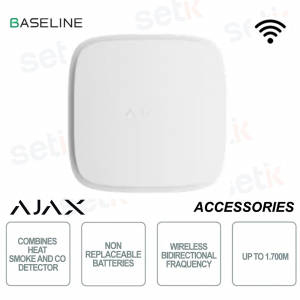 Ajax FireProtect 2 AC Jeweller White – Smart Fire Detector with Smoke, Heat and Carbon Monoxide Sensor