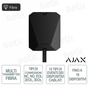 Ajax Superior MultiTransmitter Fiber 18 Zones Wiring Integration Module with 2000 m Fiber Communication