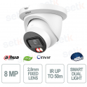 IPC-HDW5859TM-ASE-IL 8MP 4K AI WizMind con Ottica Fissa 2.8mm e Smart Dual Light 50m IP67 - Dahua