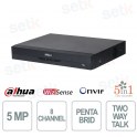 Caméra hybride Dahua XVR5108HE-I3/T 8 canaux 5 MP WizSense AI avec AcuPick, reconnaissance faciale et H.265+