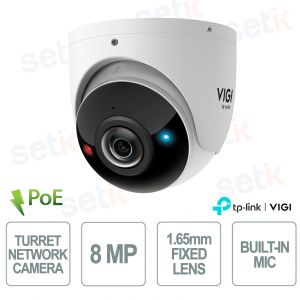 VIGI InSight S485PI 8MP 4K IP Camera with 1.65mm 180° Lens, 20m IR, People/Vehicle AI, 120dB WDR, IP67 IK10 PoE