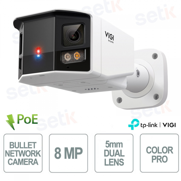VIGI InSight S385DPS 4K IP Camera with 180° 5mm Dual Lens, People/Vehicle AI, Ultra Low Light, IR 50m, IP67 IK10 PoE