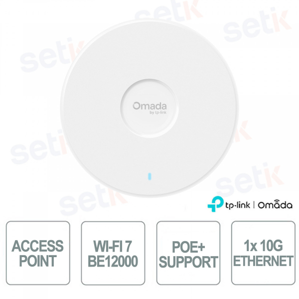 TP-Link Omada EAP787 Tri-Band BE12000 Wi-Fi 7 Access Point, 10G PoE++ Port, 8-Stream, SDN Cloud Management, High Client Density