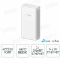 Access Point Wi-Fi 7 TP-Link Omada EAP775-Wall Tri-Band BE9300, porte 2.5G PoE, Omada SDN, 380+ client, installazione a parete