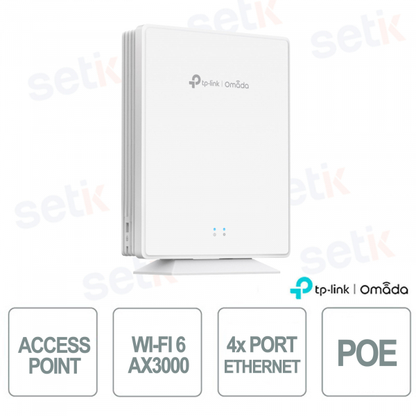 Omada EAP650-Desktop AX3000 Wi-Fi 6 Access Point, Dual Band 3.0Gbps, 4 Gigabit Ports, PoE, FXS VoIP, Cloud SDN Mesh Roaming