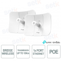Omada Beam Bridge 5 UR KIT Wireless Bridge 5GHz 867Mbps, PtP up to 15 km, 23 dBi Antennas, PoE Gigabit, IP65 Outdoor