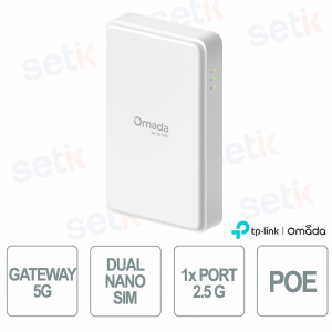 Omada ER701-5G-Outdoor 5G Gateway, up to 7.01 Gbps, 2.5G PoE, Dual SIM, IP66 Outdoor, SDN Cloud Management