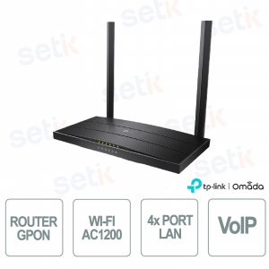 Routeur WiFi double bande GPON XC220-G3v AC1200 avec 4 ports Gigabit, prise en charge VoIP FXS et fibre optique EasyMesh