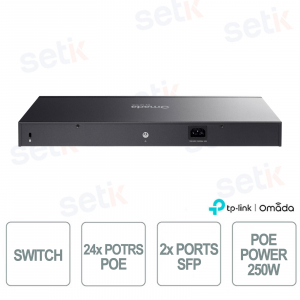 ES228GP Switch Gigabit 28 Porte con 24 PoE+, 2 Slot SFP, Gestione Cloud SDN e Budget PoE 250W - Omada