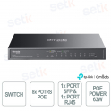 ES210GP 10-Port Gigabit Switch with 8 PoE+, SFP/RJ45 Combo Port, SDN Cloud Management, and 63W PoE Budget - Omada