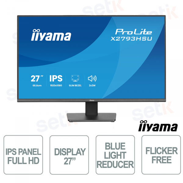 Moniteur iiyama ProLite XB2496HSC-B1 24" IPS Full HD 144 Hz USB-C 65 W, pied ergonomique réglable, sans scintillement, HDMI