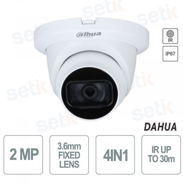 Caméra dôme 4 en 1 2 MP 2,8 mm IR30 IP67