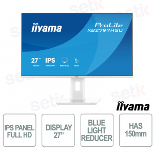 XB2793HSU-B1 Écran IPS Full HD 27" 120 Hz, pied ergonomique réglable, hub USB, HDMI, DisplayPort, sans scintillement - iiyama