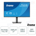 XB2796HSC-B1 27" IPS Full HD 144Hz, USB-C 65W, Adjustable Ergonomic Stand, HDMI, Flicker Free - iiyama