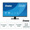 X2791QS-B1 27" QHD IPS 75 Hz, sans scintillement, filtre de lumière bleue, HDMI, DisplayPort, haut-parleurs intégrés - iiyama