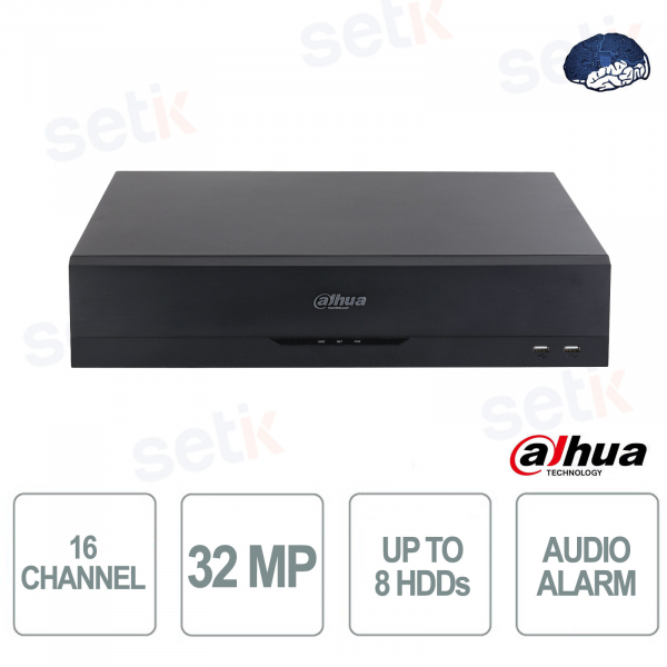 NVR5816-EI2 WizSense NVR 16 Canali con AI, AcuPick, Supporto 32MP, 8 HDD, Uscita 8K HDMI e H.265+ - Dahua