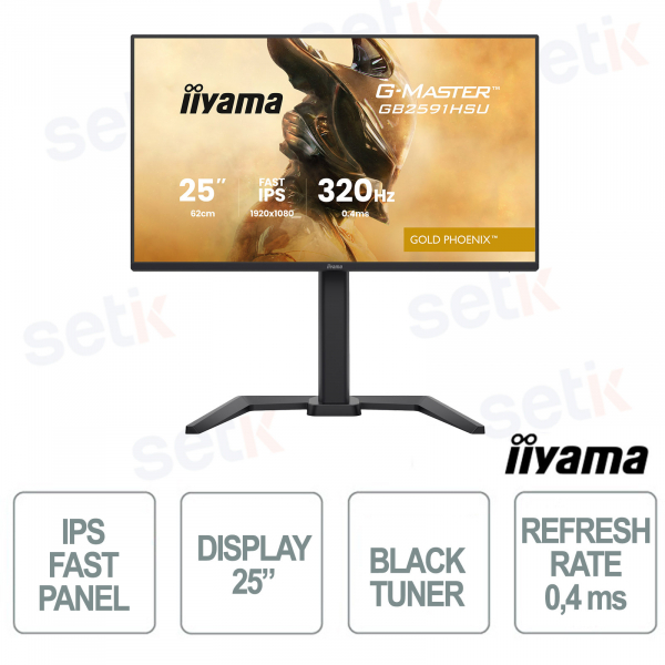 GB2591HSU-B1 25" IPS Full HD 320Hz, 0.4ms MPRT, G-SYNC Compatible - iiyama