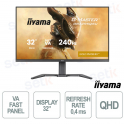 GB3295QSU-B1 32" QHD 240Hz 0,4ms Fast VA FreeSync Premium HDMI 2.1 DisplayPort Ergonomico - iiyama