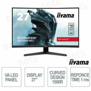 G2766HSU-B1 27" Curvo Full HD 165Hz 1ms VA FreeSync Premium HDMI DisplayPort USB Speakers - iiyama