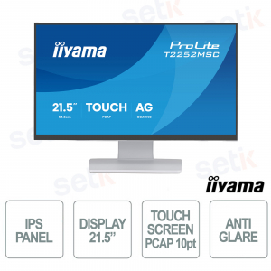 T2252MSC-W2AG Écran tactile IPS Full HD 21,5" 10 pouces, PCAP, IP65, HDMI, DisplayPort, USB, bord à bord - iiyama