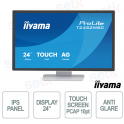 T2452MSC-W1AG Écran tactile IPS Full HD 24" PCAP 10" IP65 HDMI DisplayPort USB Bord à bord - iiyama