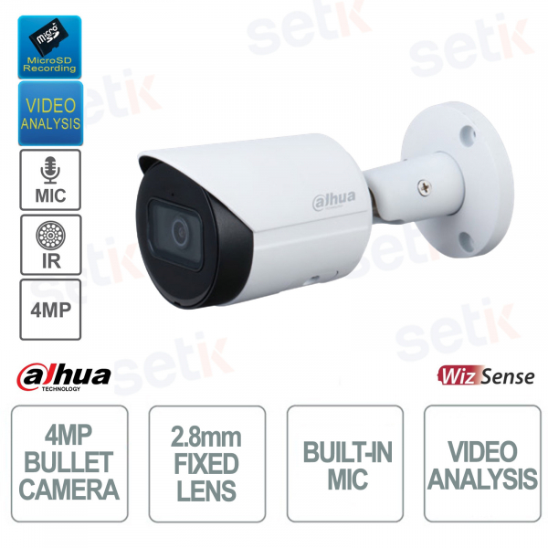 Caméra IP Bullet POE ONVIF® - 4 MP - 2,8 mm - Analyse vidéo