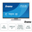 T2752MSC-W1AG Écran tactile IPS Full HD 27" PCAP 10" IP65 HDMI DisplayPort USB Bord à bord - iiyama