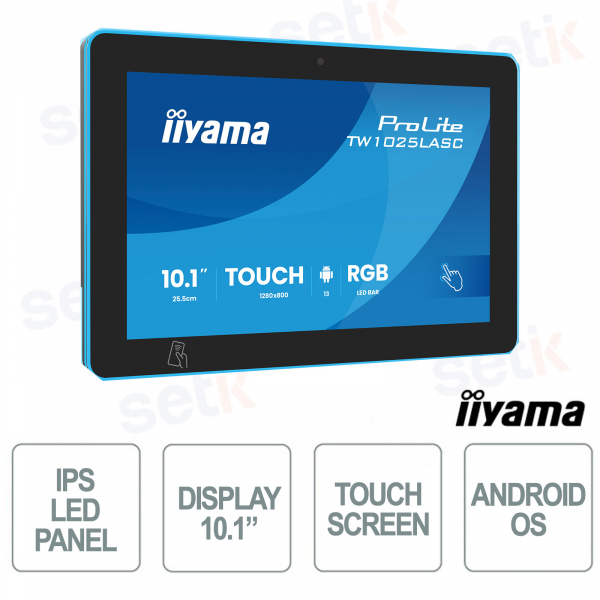 TW1025LASC-B3PNR 10.1" IPS Android PoE NFC RFID Wi-Fi LAN VESA for Digital Signage and Retail - iiyama