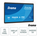 Écran TW2223AS-B3P 21,5" Full HD IPS Android PoE NFC RFID Wi-Fi LAN VESA pour affichage dynamique et commerce de détail - iiyama