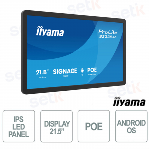 S2225AS-B1P 21.5" Full HD IPS Android PoE Wi-Fi LAN iiSignage² for Digital Signage and Retail - iiyama