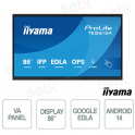 TE8615A-B2AG 86" 4K UHD, Google EDLA, Android 14, 40-point Touch, WiFi-6E for School and Business - iiyama