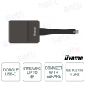 WP D002C USB-C 4K Wireless Presentation with eShare, 5GHz WiFi, Compatible with Windows Mac Chrome OS - iiyama