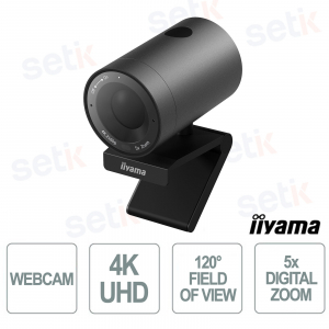 UC-CAM10PRO-1 Webcam 4K con Auto Framing, Microfoni Integrati, Zoom 5x e FoV 120° - iiyama