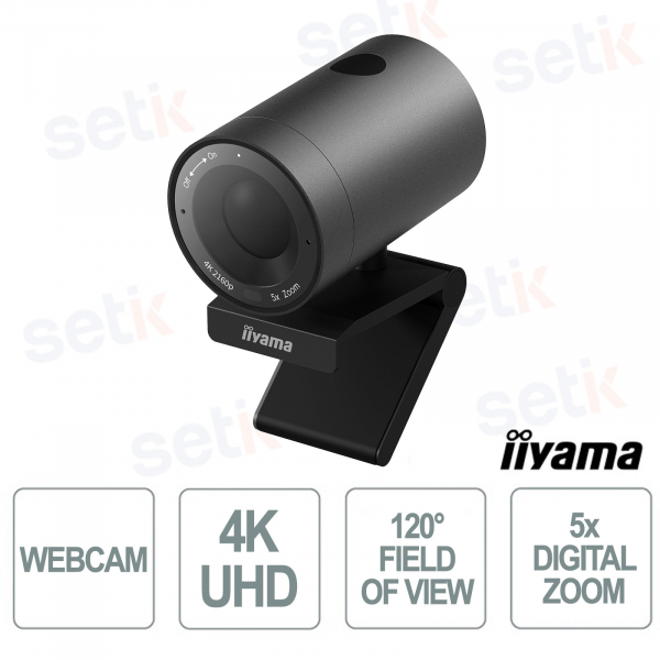 UC-CAM10PRO-1 4K Webcam with Auto Framing, Built-in Microphones, 5x Zoom, and 120° FoV - iiyama
