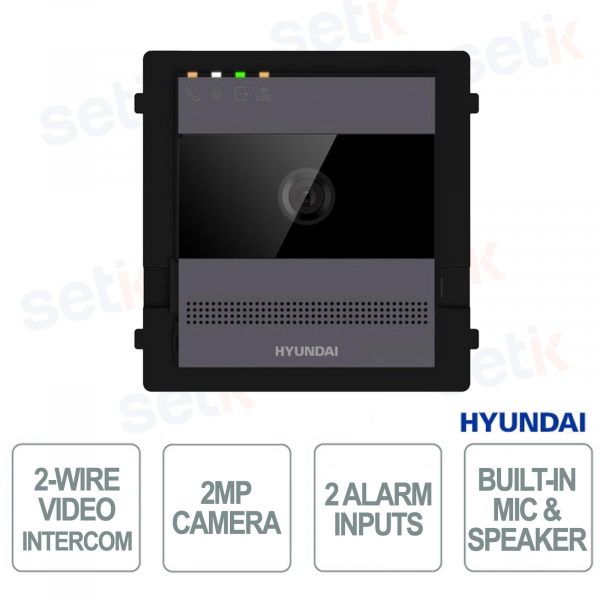 2-Wire Video Intercom with 2MP IR WDR Camera, IP65 IK08, Access Control and 2000 Users - Hyundai