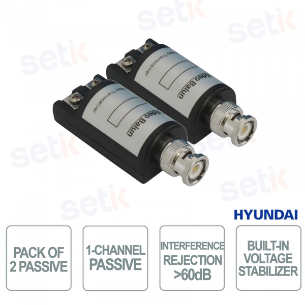 Hyundai HDCVI HDTVI AHD Passive Video Transmitters over Twisted Pair 300m, Power-Free, Anti-Interference
