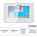 7" Touch Screen IP Monitor with Two-Way Audio, Ethernet, Alarms, MicroSD, and PonC for Video Intercom - Hyundai