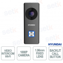 Videocitofono WiFi 1080P con IR, 180°, Audio Bidirezionale, Motion Detection, MicroSD e IP54 - Hyundai