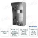 Video Door Phone Protection Box with Stainless Steel Visor Compatible with HYU-557 HYU-558 HIK-78 HIK-79 - Hyundai