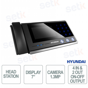 7" Touchscreen Video Intercom Station with 1.3MP Camera, RJ45, RS485 and Remote Control - Hyundai