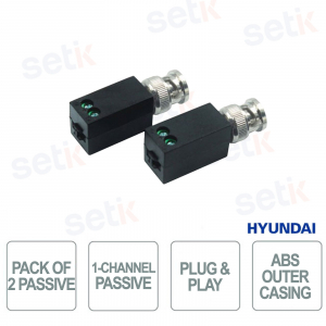 Ricetrasmettitore Video Passivo 1 Canale HDCVI HDTVI AHD su Doppino Cat5/6 400m Plug&Play - Hyundai