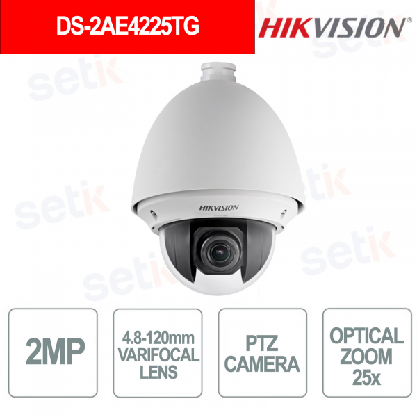 Hikvision 2MP Full HD PTZ Camera with 25x Optical Zoom and 4.8-120mm Lens, 120dB WDR