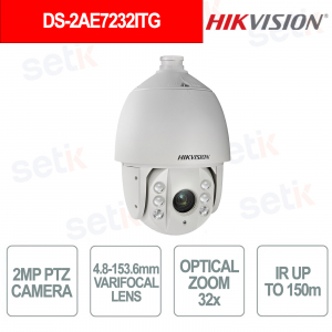 Telecamera PTZ 2MP Full HD Zoom 32x IR 150m DarkFighter Ottica 4.8-153.6mm WDR 120dB - Hikvision