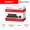 Hikvision 4MP NVR 4-Channel WiFi Video Surveillance Kit with 4 IR Cameras 30m 2.8mm Lens H.265+