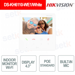 Interphone vidéo IP Hikvision 4,3" WiFi PoE avec écran tactile, application Hik-Connect et audio intégré